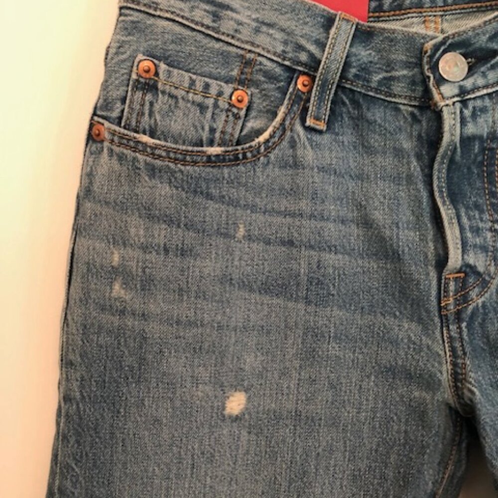 NWT Levi's 501 CT Denim Jeans Waist 24" Inseam 32" Cropped - Picture 5 of 15
